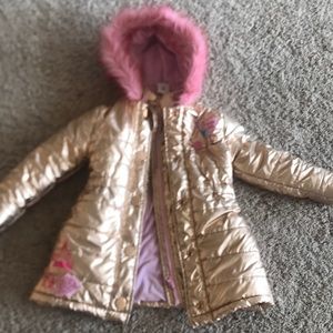Girls 4t disney princess gold parka coat